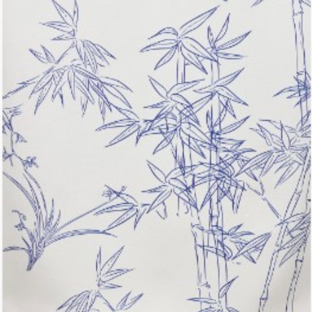 SHANGHAI TANG Loungewear Luxe Shirt with Porcelain Bamboo Print SIZE L - Picture 2 of 5